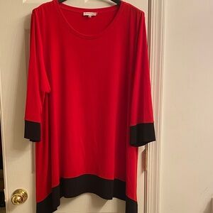 Calvin Klein Red Tunic with Black Contrast Trim